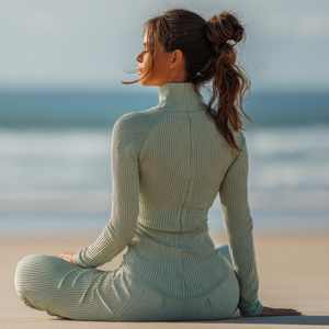 Femme en méditation face à la mer